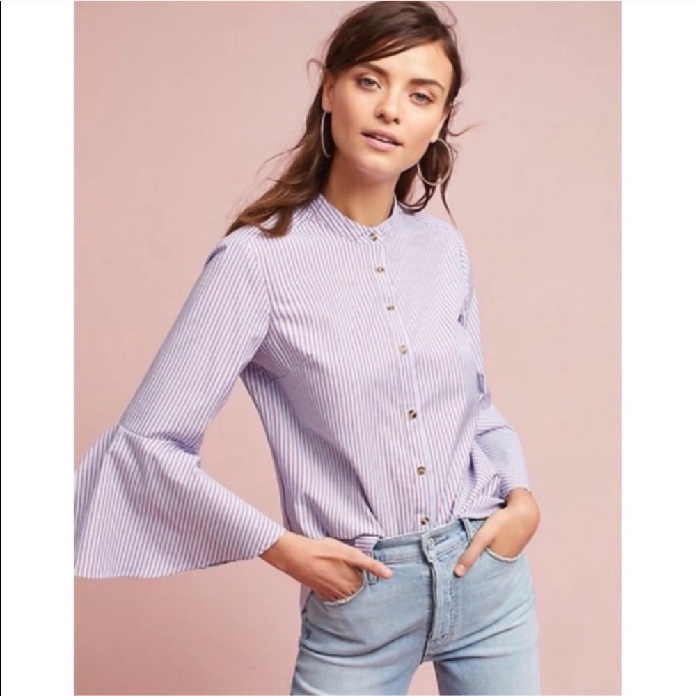 Anthropologie Maeve bell sleeves button down